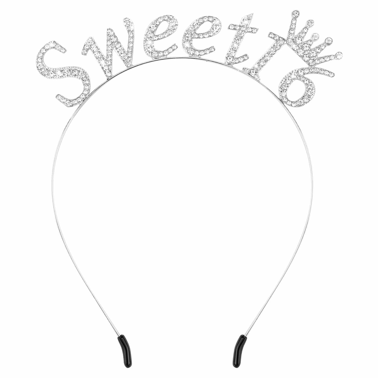 XIANXIAN 16th Birthday Decorations for Girls Sweet 16 Birthday Headband Gifts for Teen Girls Happy 16th Birthday Backdrop Background